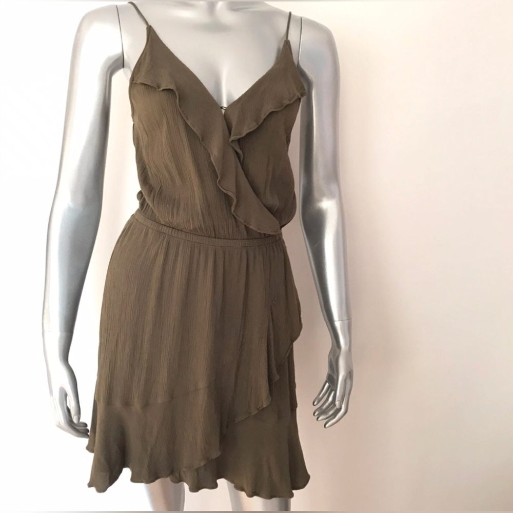 Express Olive Green Ruffle Dress XS
